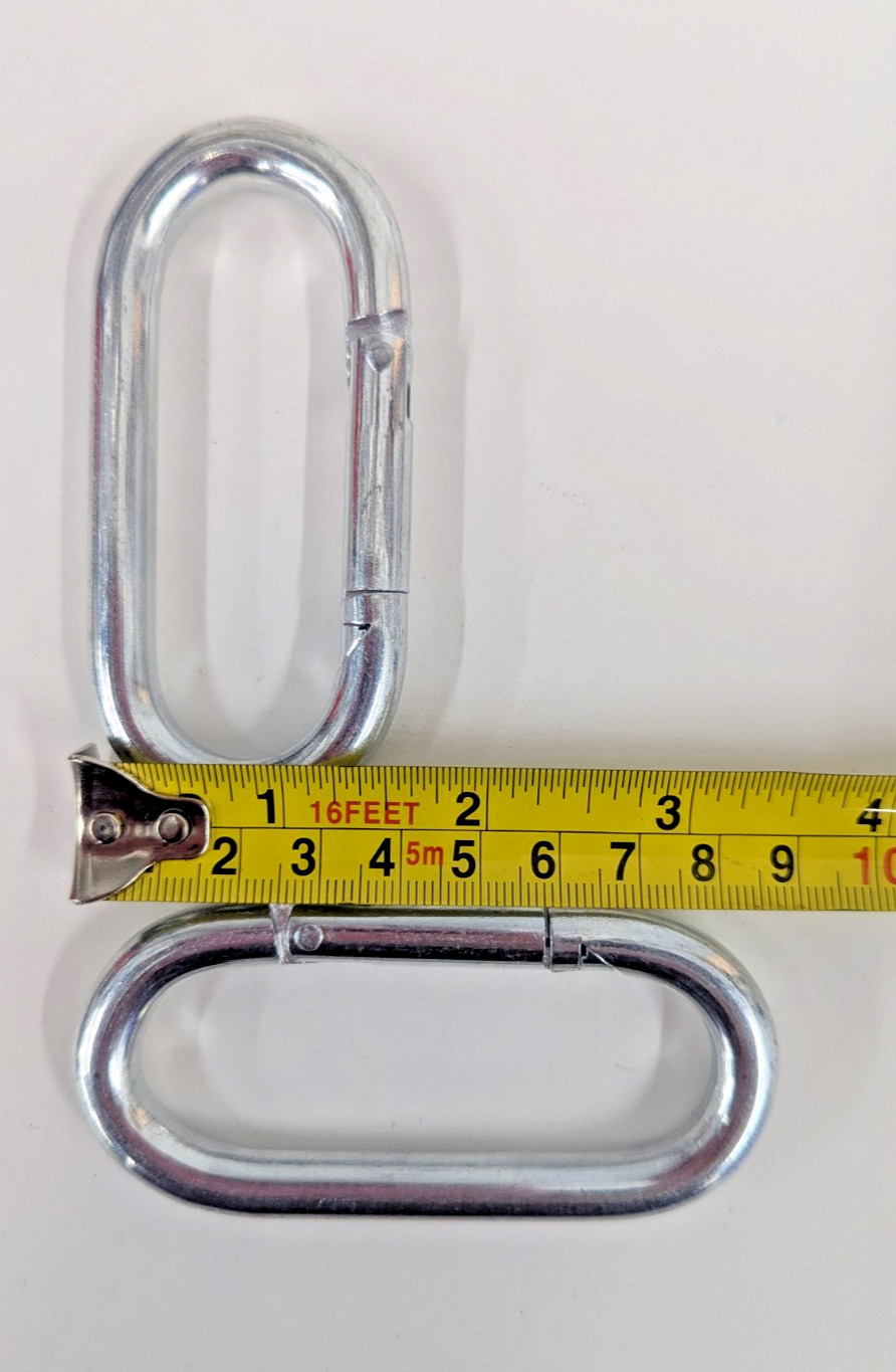 Lot of 15 Oval Spring Snap Link 1/3" Steel-Zinc Plate Hook Carabiner 3.5" x 1.6"