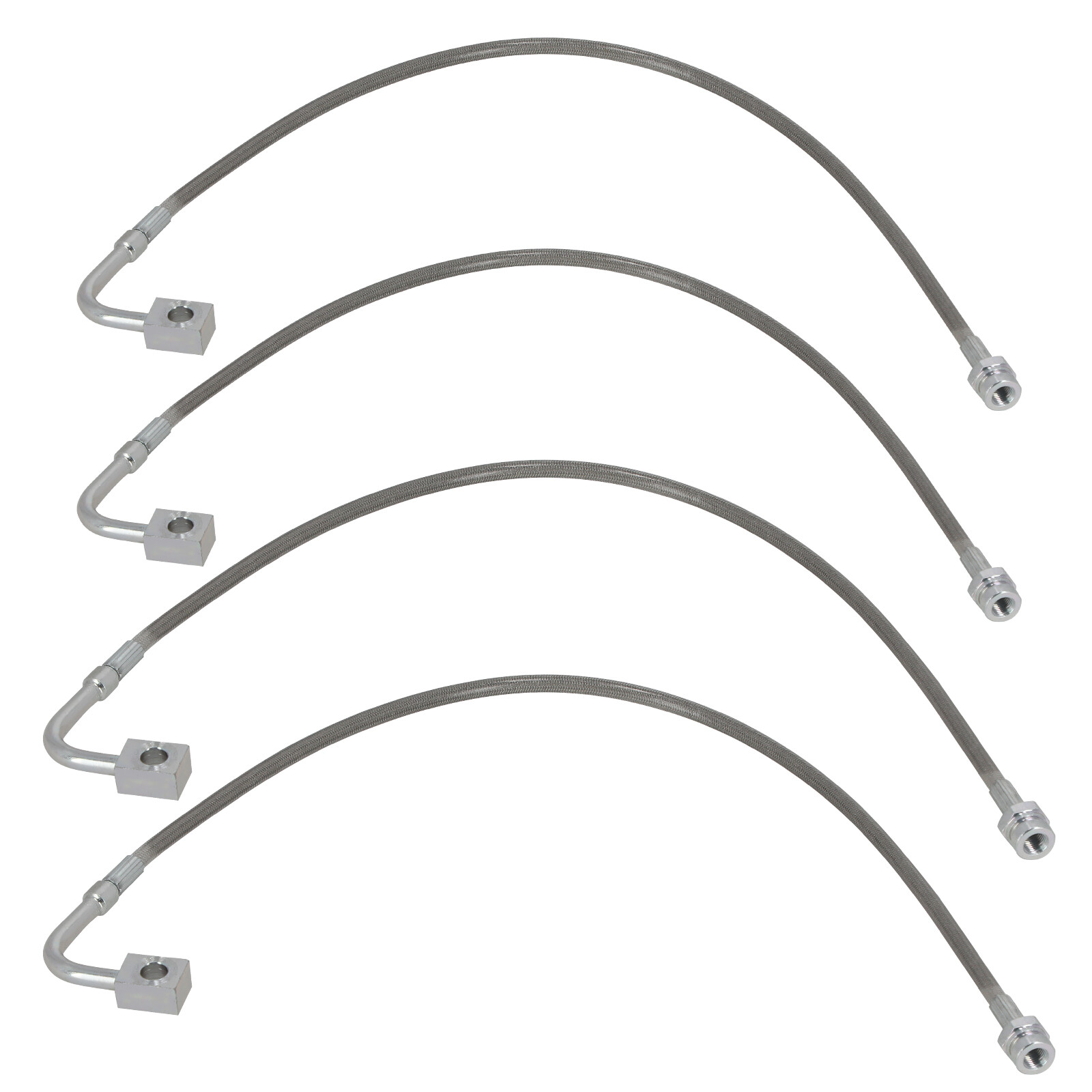 Front & Rear Braided Brake Lines For Jeep Wrangler JK 2007-2018 Stainless Steel