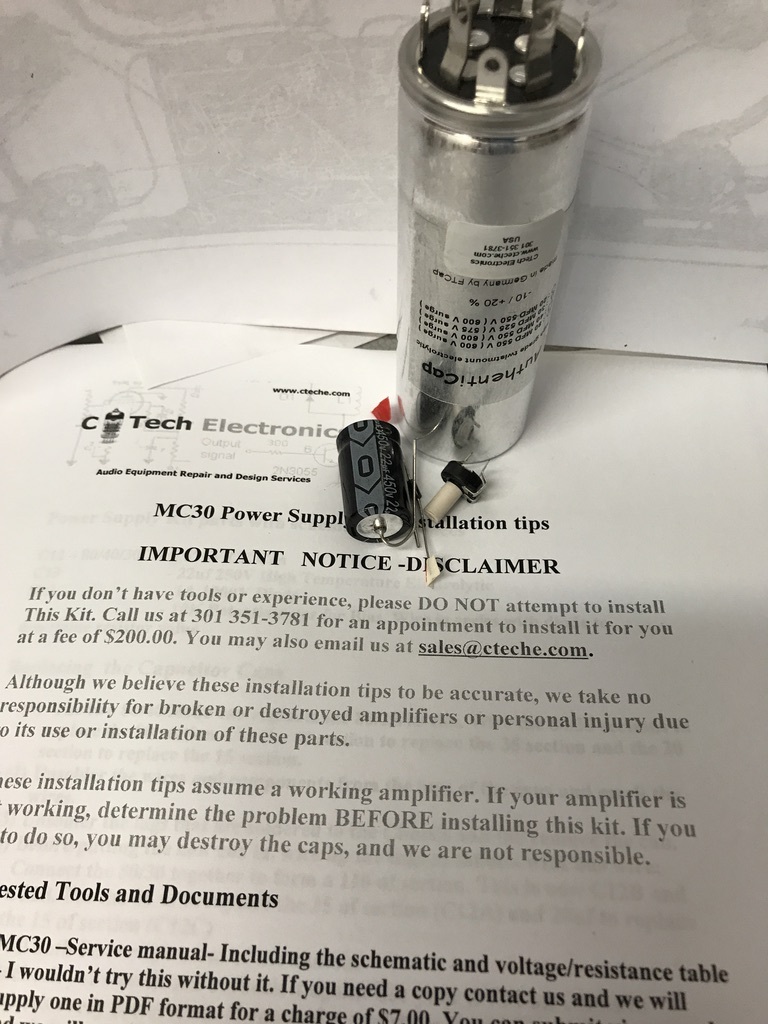 Deluxe Restoration Kit McIntosh MC-30  MC30 Tube Amplifier -Power Supply + Audio