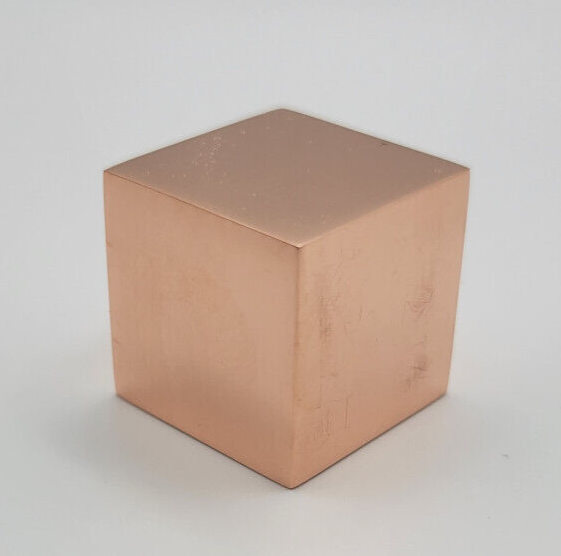 Copper (Cu) Element Cube 99.99% Pure 1"x1"x1" Polished Free Shipping-MADE IN USA