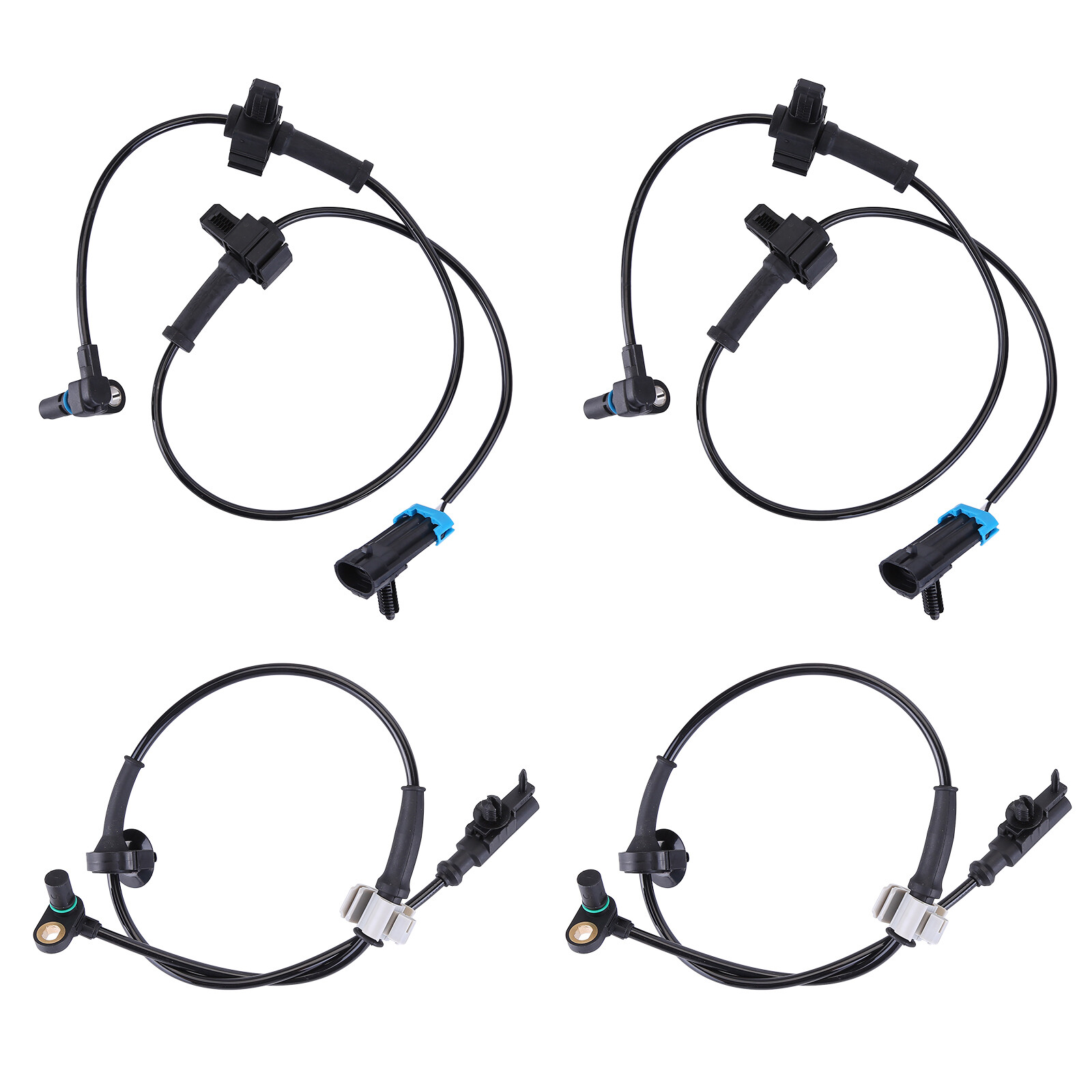 Front and Rear Left & Right ABS Wheel Speed Sensor 2 Pair for Chevy Silverado...