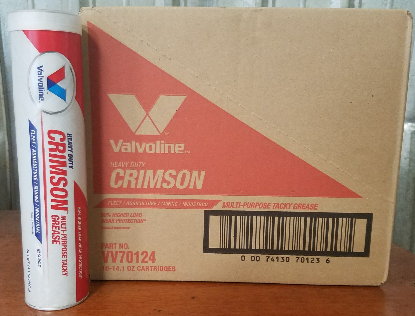 10 Pack of Valvoline VV70124 Crimson #2 Heavy Duty Grease; (10) 14oz tubes