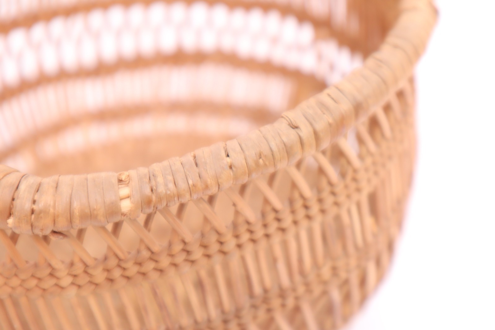 Vintage Hupa Yurok Karuk Northwest Openwork Basket Native American 8" ATQ