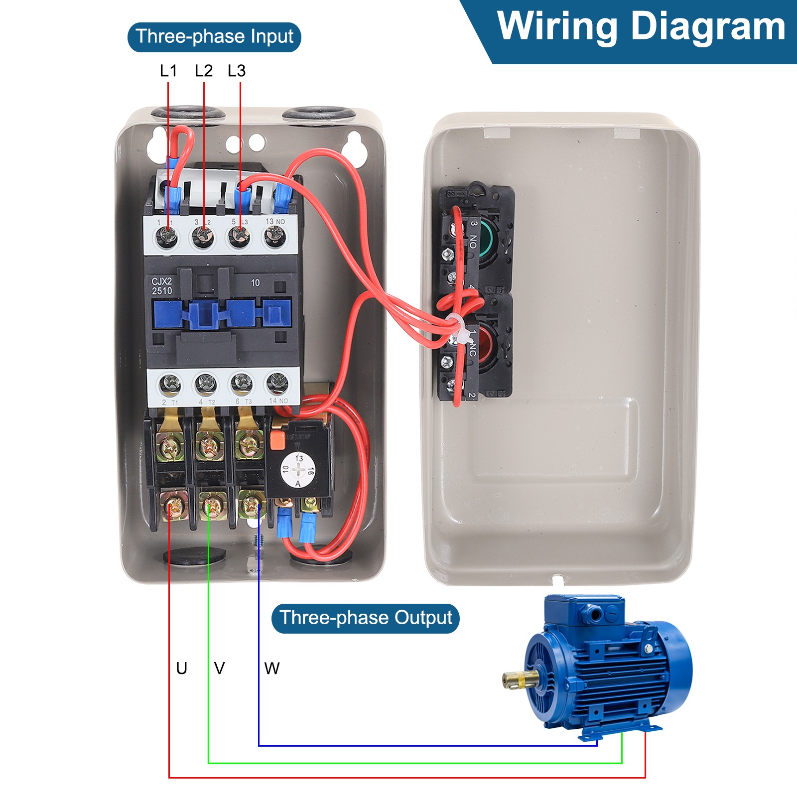 380V 5.5KW 7.5HP 3 Phase Magnetic Starter for Air Compressor Magnetic Switch