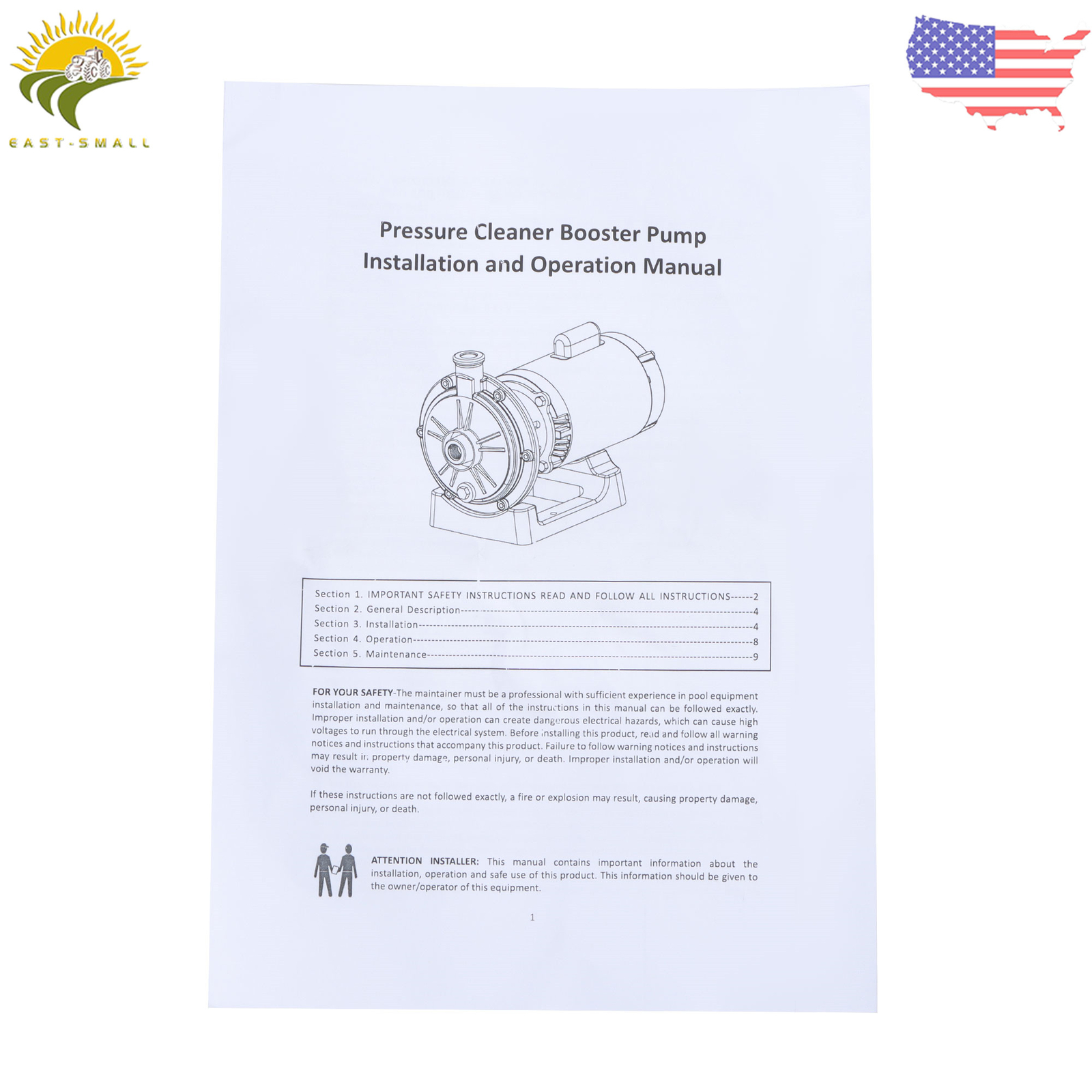 PB460 PB4-60 3/4 HP Booster Pool Pump for Polaris Pressure Side Pool Cleaners