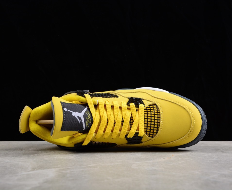 US Size 7-12 Jordan 4 Retro "Tour Yellow"Men's Mid Top Basketball Shoes.