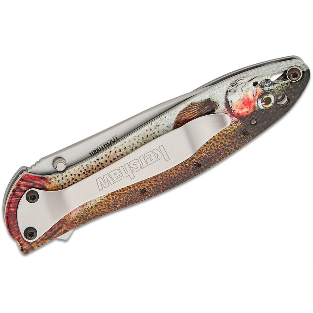 Kershaw Leek Rainbow Trout Assisted Open Liner Lock Drop Point Blade EDC