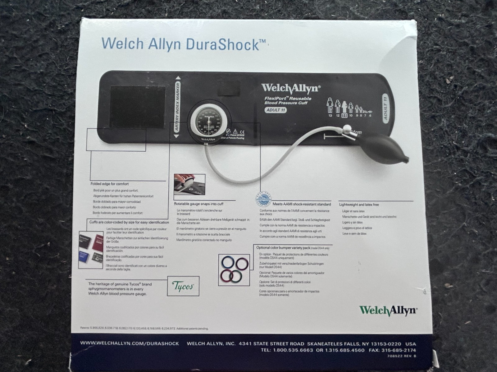 Welch Allyn DS45-11 Durashock BP Aneroid with Large Adult Cuff Ref 901092 - NEW