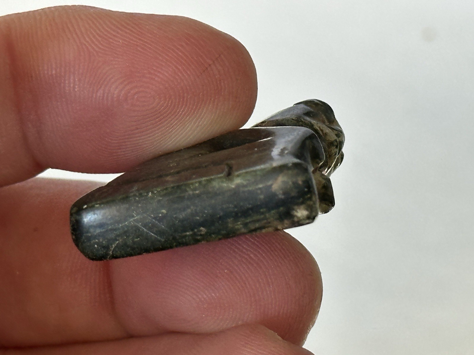 INCREDIBLE PRECOLUMBIAN HUMAN EFFIGY OLMEC JADE STATUE FIGURINE IDOL TOTEM, COA