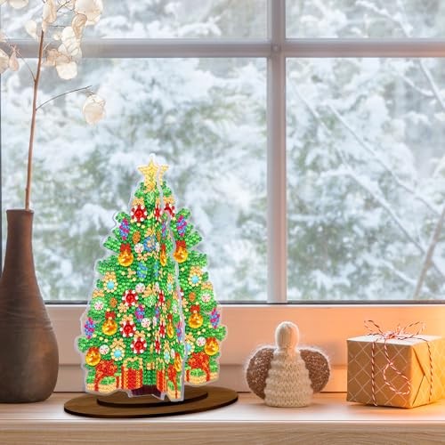 3D Christmas Tree Diamond Art Painting Desktop Ornament DIY 3D Christmas Tree 3