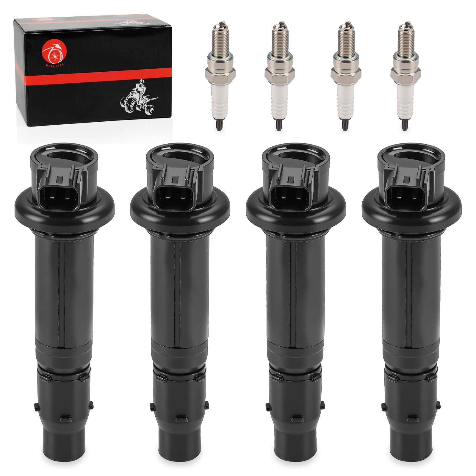 Ignition Coils Stick w/ Spark Plug For Yamaha YZF R6 2003-2005 YZF R6S 2006-2009