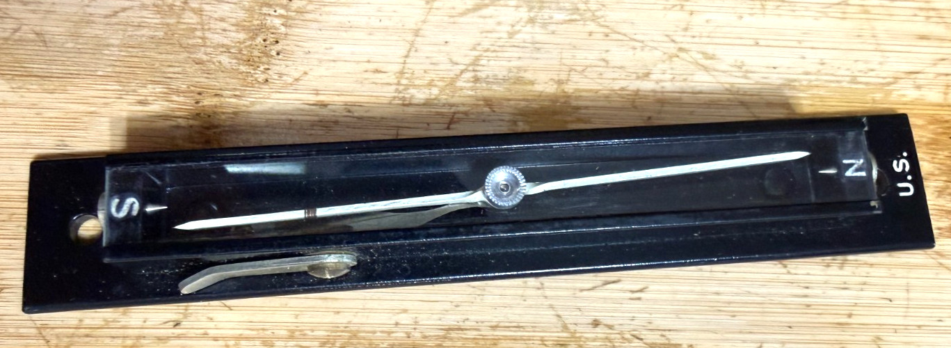 Vintage DIETZGEN US GEOLOGICAL Survey Plane Table Alidade + Compass Leather Case