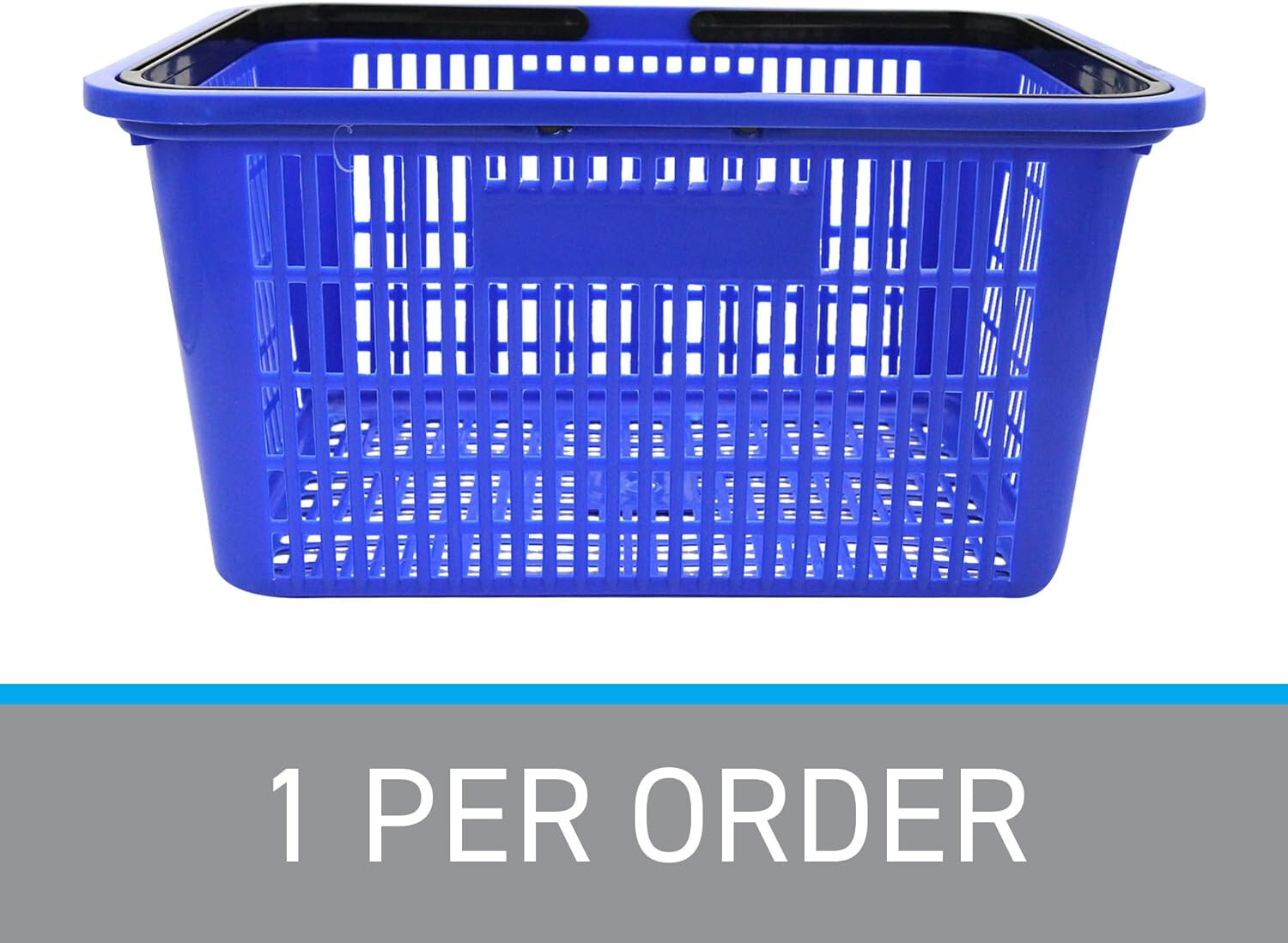 Blue Shopping Basket Plastic Retail Merchandise 12" x 17" Supermarket Handles
