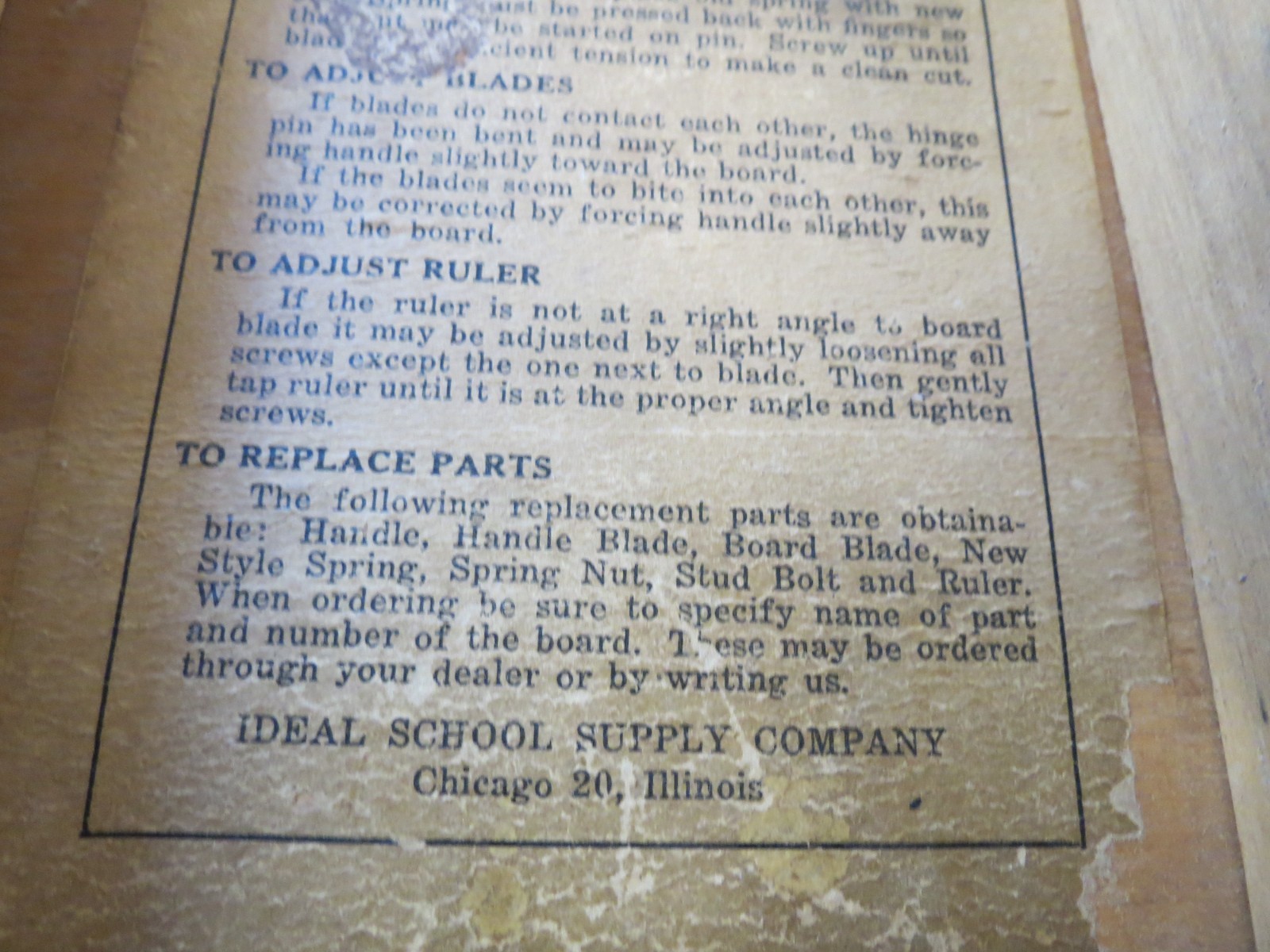 VINTAGE INGENTO #1 PAPER CUTTER 6 INCH