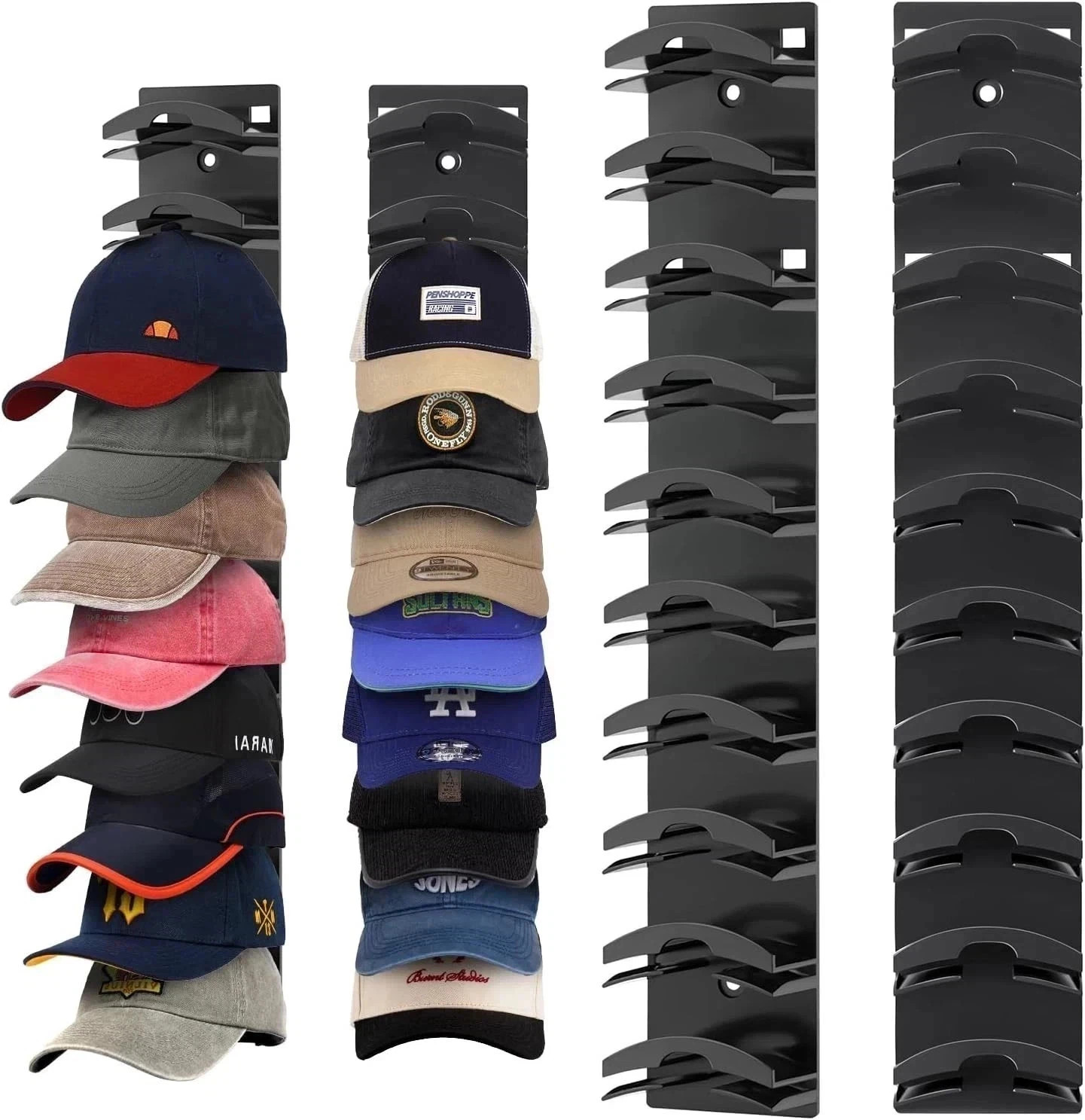 2 Pack Hat Organizer for Baseball Caps, Hat Rack for Wall with Strong Adhesive