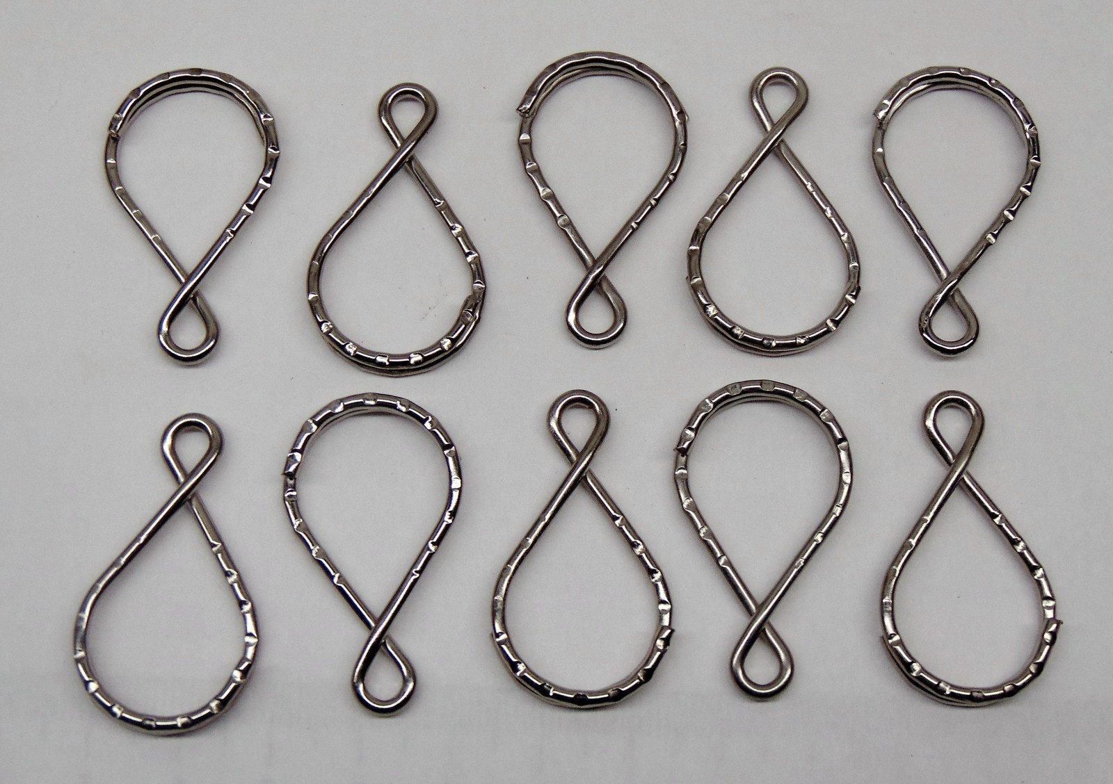 Figure 8 Key Rings Hammered Split Ring Nickel Plated Steel 36mm long (1.5")