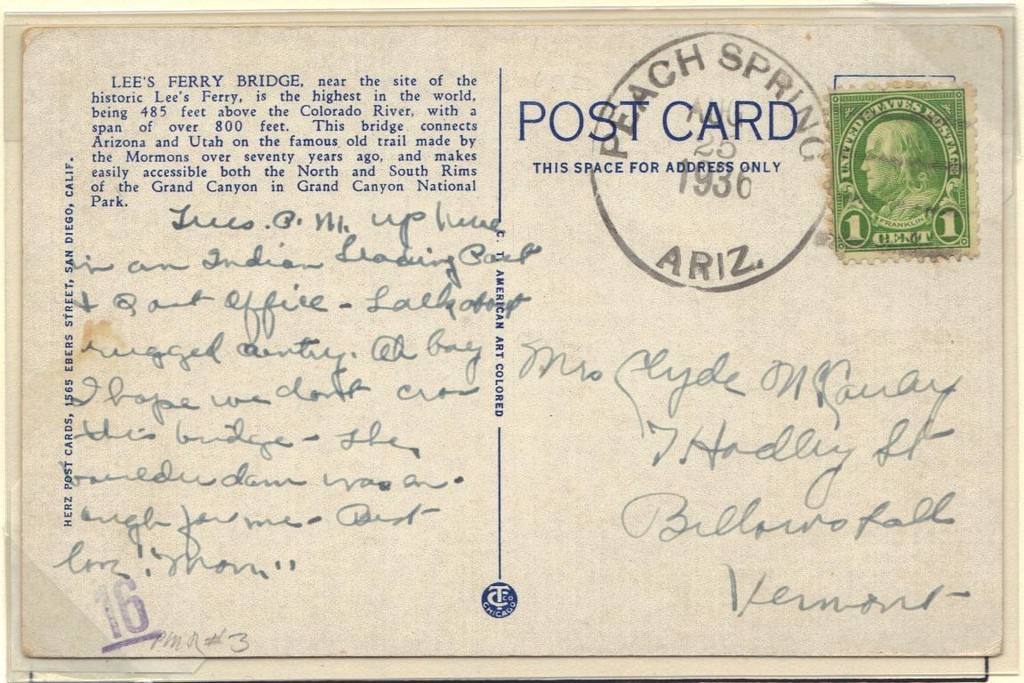 US 1887-1920's ARIZONA COLL OF 7 DIFF TOWN CVRS & PC INC TERRITORIAL & DISC PD's