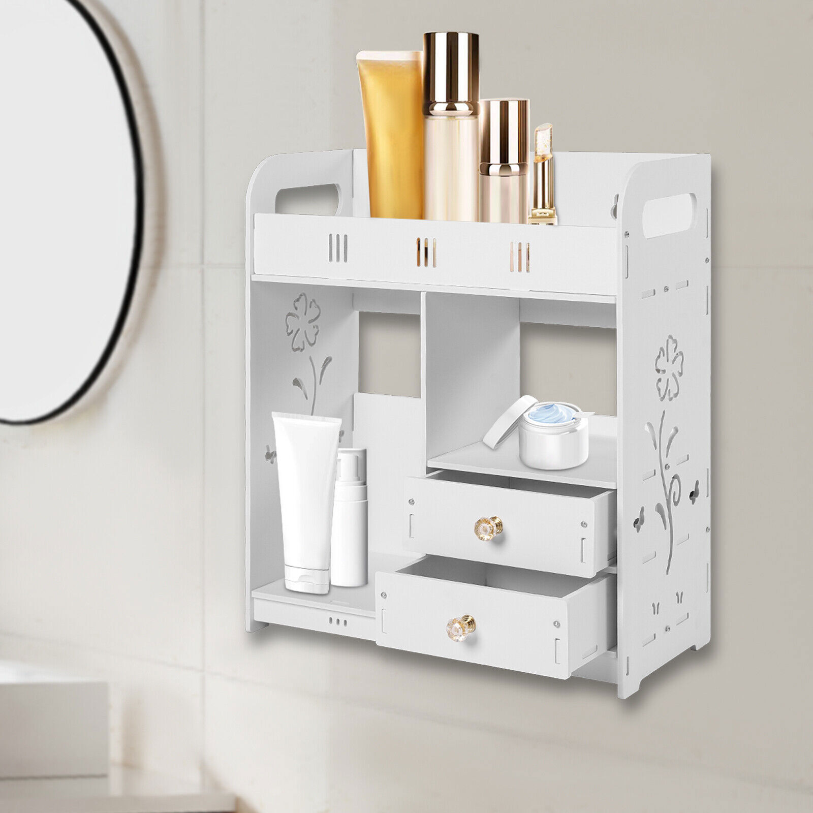 Bathroom Cabinet Wall Mount Medicine Cabinet Storage Cupboard Organizer White