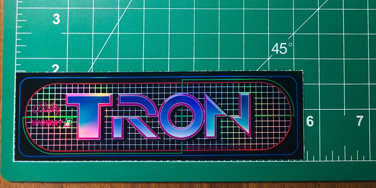 Tron Midway Arcade Marquee 1.75x5.75” Sticker Decal Holographic Glossy Vinyl