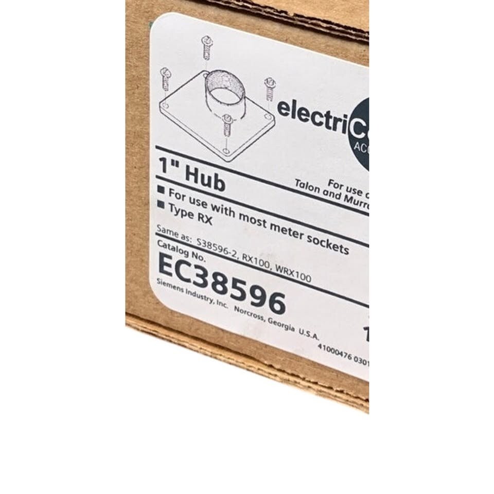 New In Box Electricenter EC38596 1" RX Meter Socket Metal Hub w Screw Kit