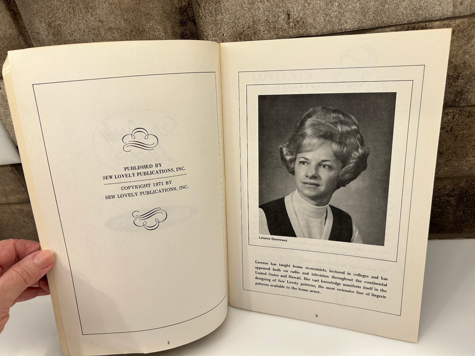 Vintage 1971 Sew Lovely Lingerie Sewing Techniques Books by Laverne Devereaux