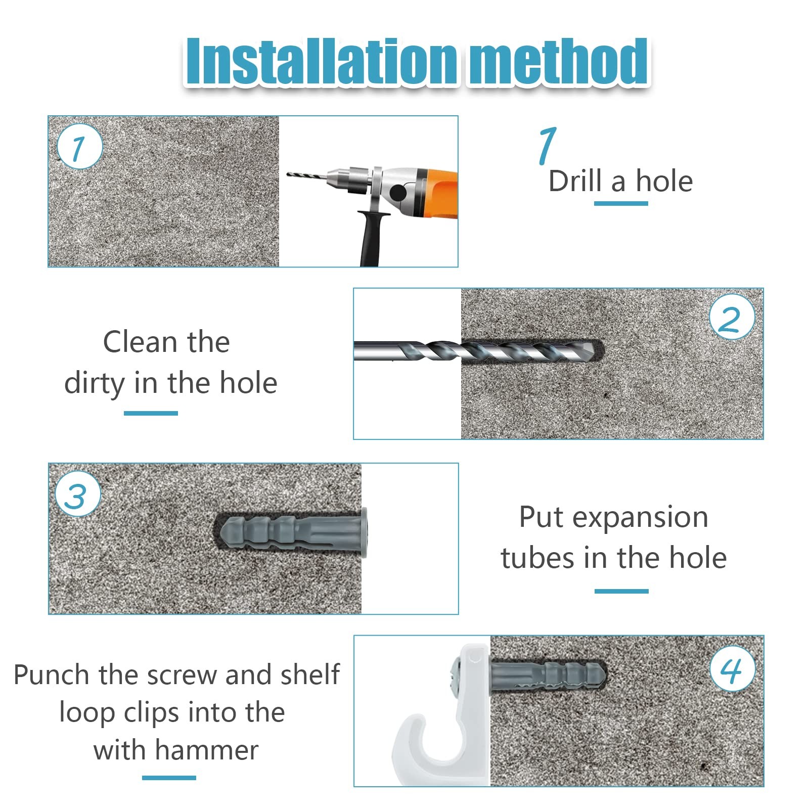 24-Pack Heavy Duty Wire Shelf Clips with Screws for Closet Shelving
