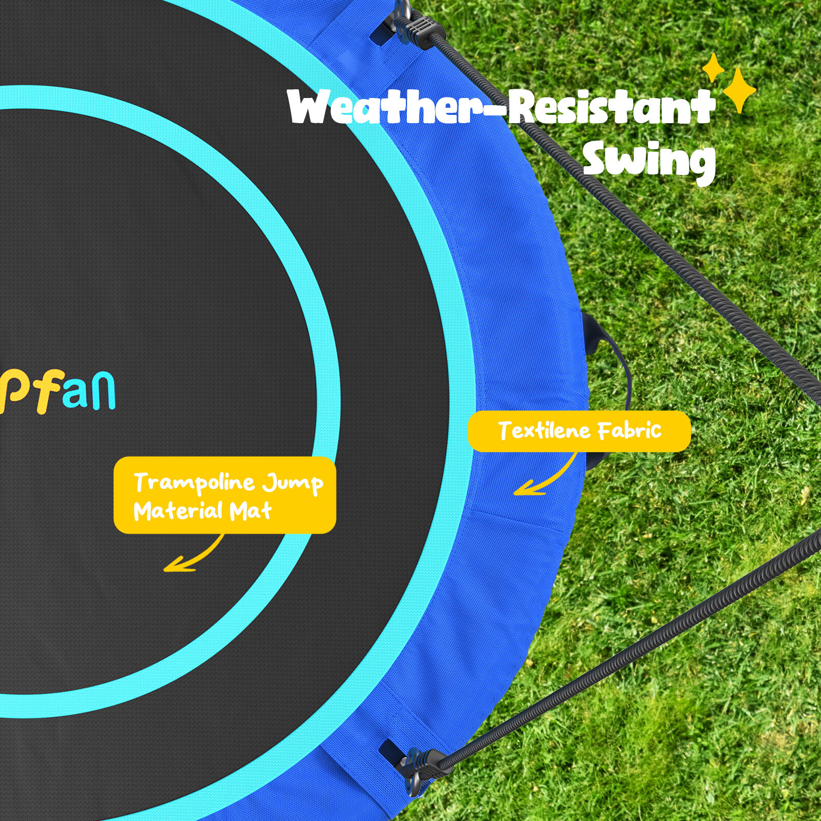 500lbs Metal Swing Set for Backyard Heavy Duty Frame with 50" Large Saucer Swing