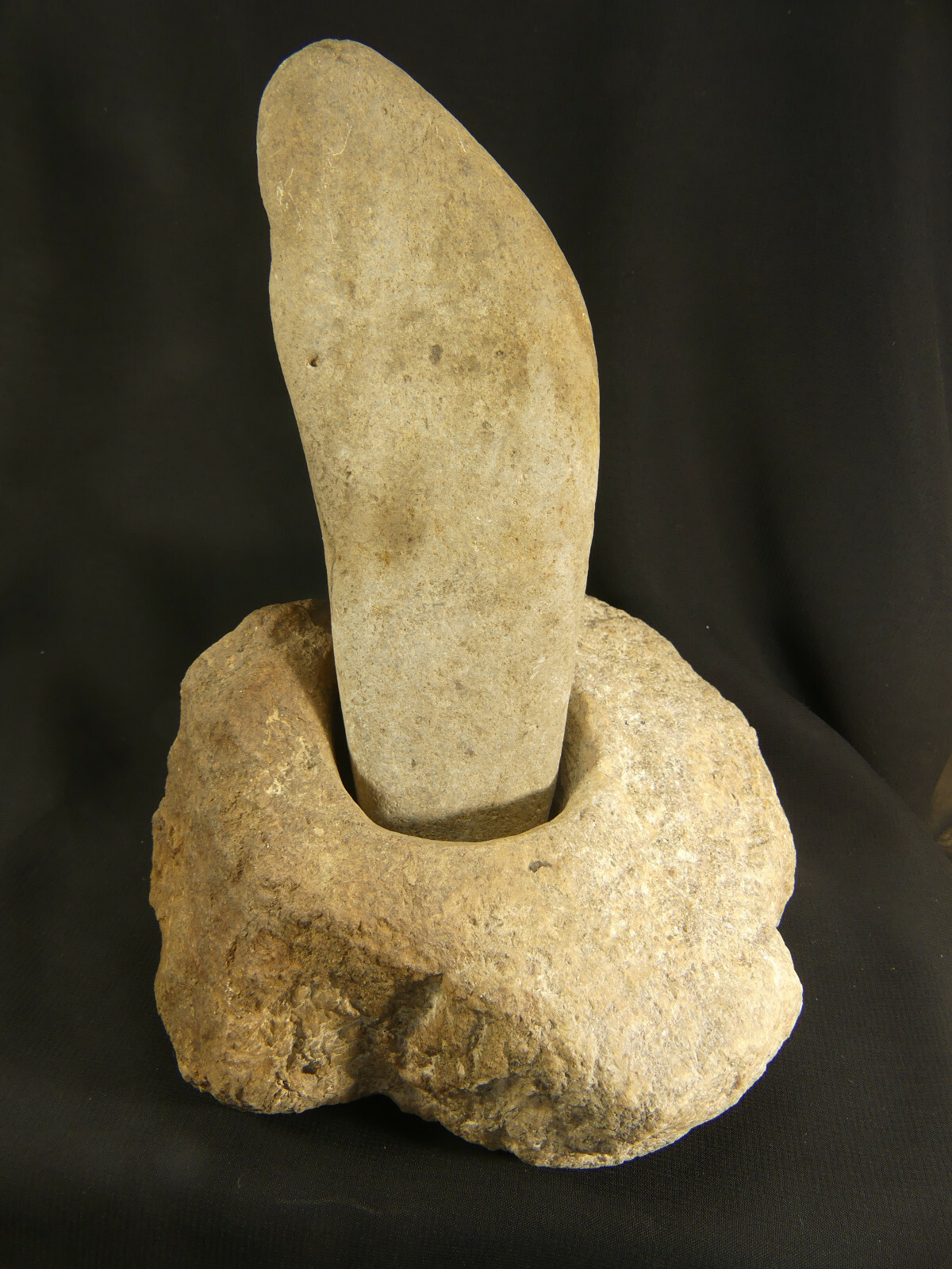 XLG Mortar & Pestle. Native American Calif. Yokut People, Sierra Nevada. AACA