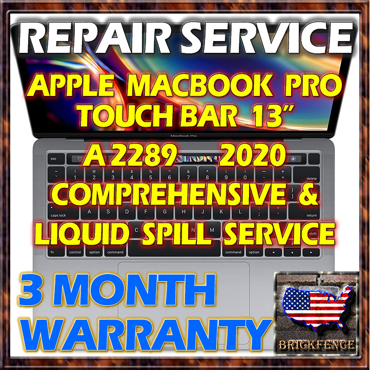 MACBOOK PRO 13" 2020 A2289 LAPTOP 820-01987-A LOGIC BOARD REPAIR & LIQUID SPILL