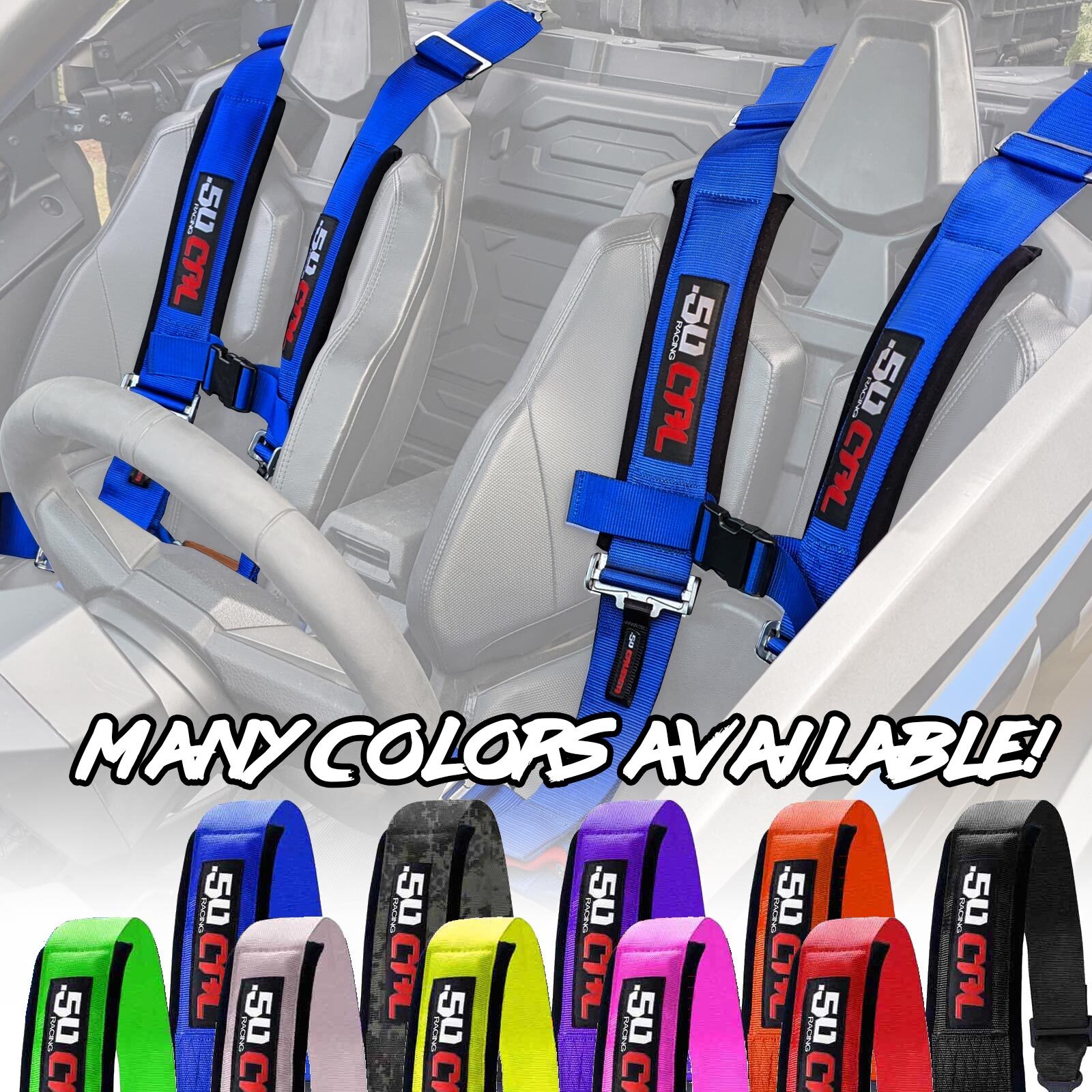 3" 4 Point Harness Auto Style Buckle Universal Fit UTV Sand Rail 4x4 RZR X3