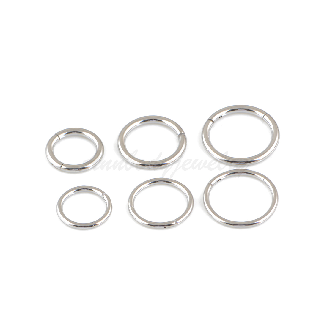 18G 16G 14G G23 Titanium HINGED Segment Nose Ring Septum Clicker Daith Hoop