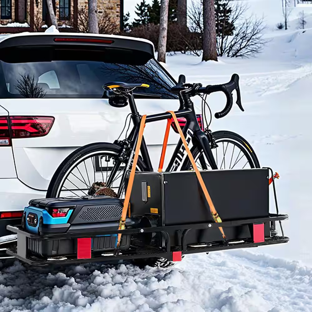 70 X 30 X 6 In. Hitch Cargo Carrier Folding with Reflective Reminder Hitch Lock