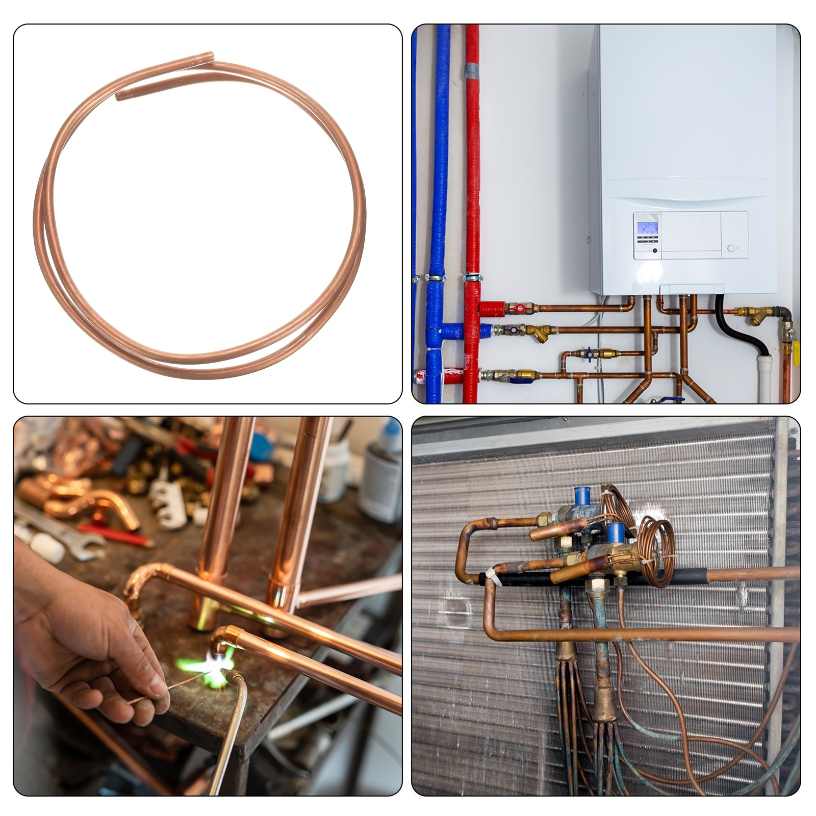 Copper Tube 3/16" OD x 3Ft 1/64" T Refrigeration Flexible Pipe Seamless Hollow