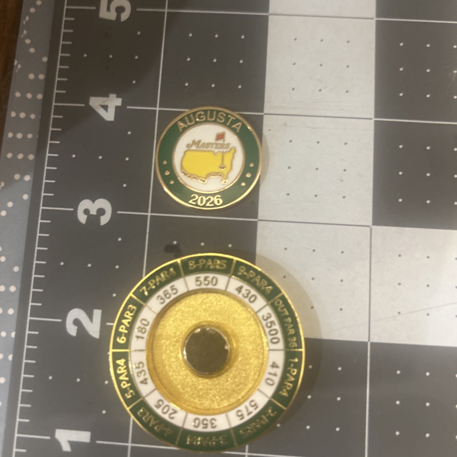 2026 Augusta National Masters Scorecard Golf Ball Marker