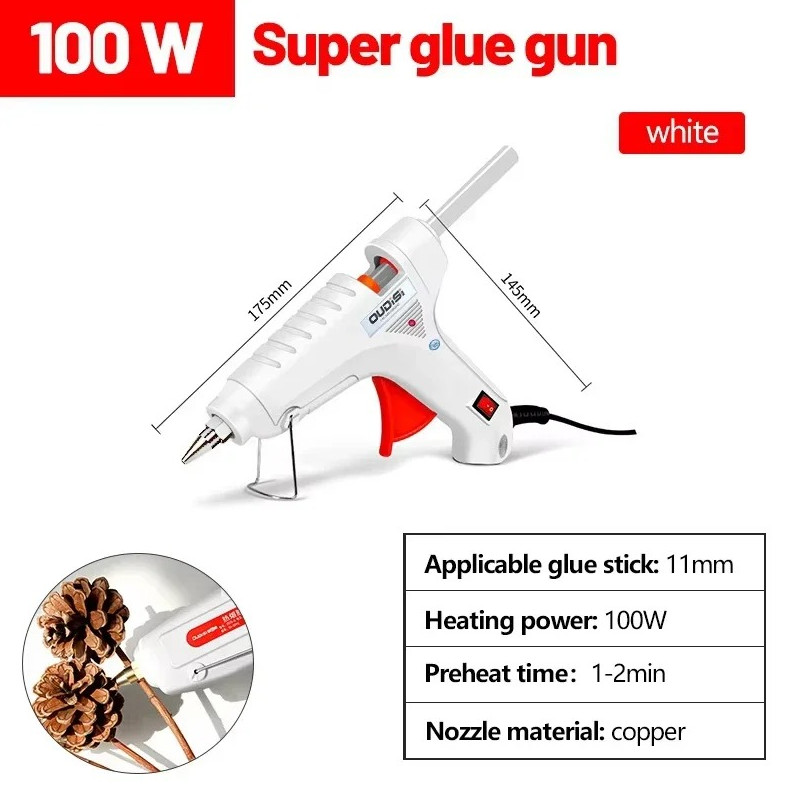 1pc 100W Hot Melt Glue Gun with Temperature Control for DIY & Repairs - NEW