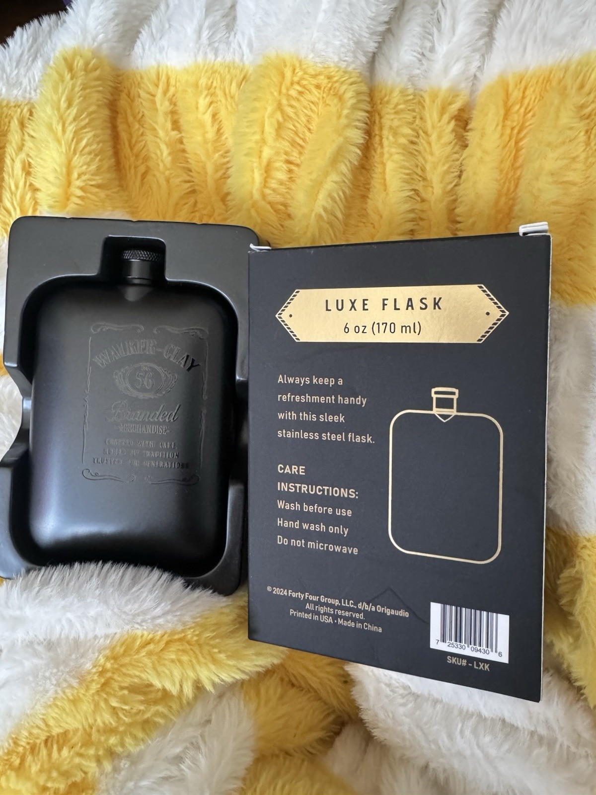 Walker-Clay 6 oz Luxe Black FLASK Signature Collection 170 ML Origaudio New-Box