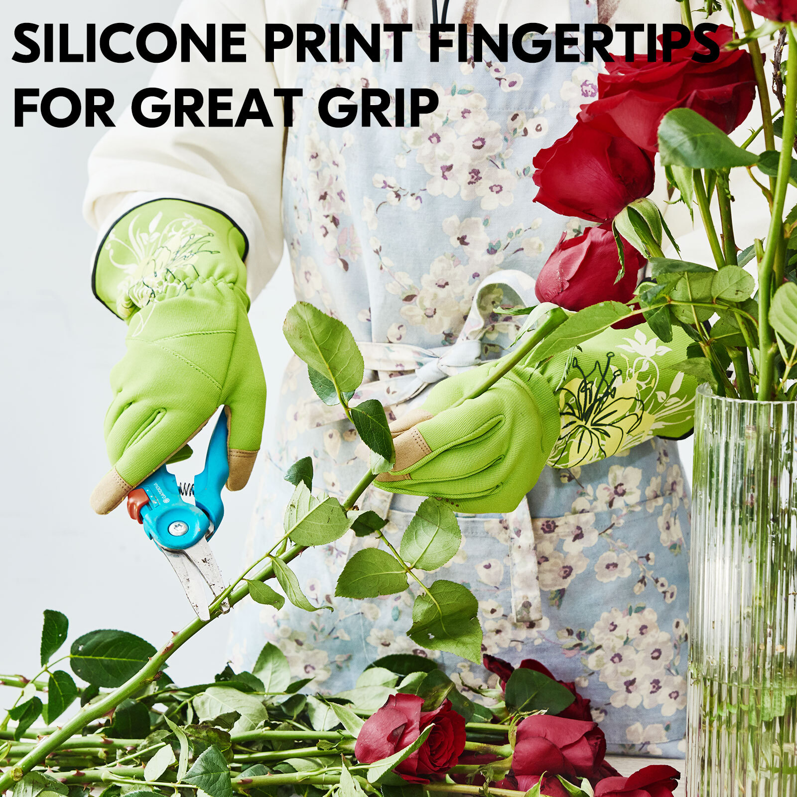 Vgo 1Pair Synthetic Leather Gardening Gloves, Washable Work Gloves (SL7445)