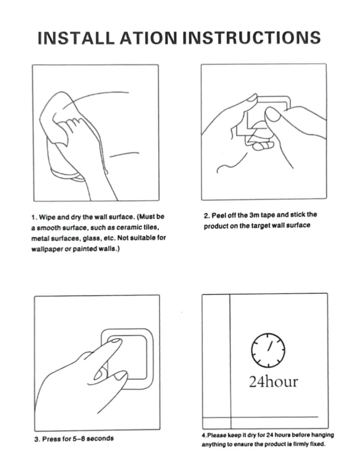 6 Pcs Black Bathroom Hardware Set Stainless Steel Towel Bar Towel Racks Hooks