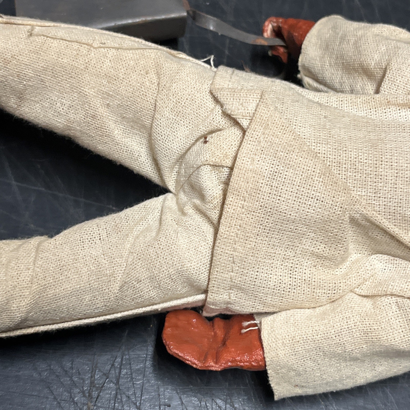 Vintage Mexican Hand Made Painted Oil Cloth Folk Art Dolls 9”Tall