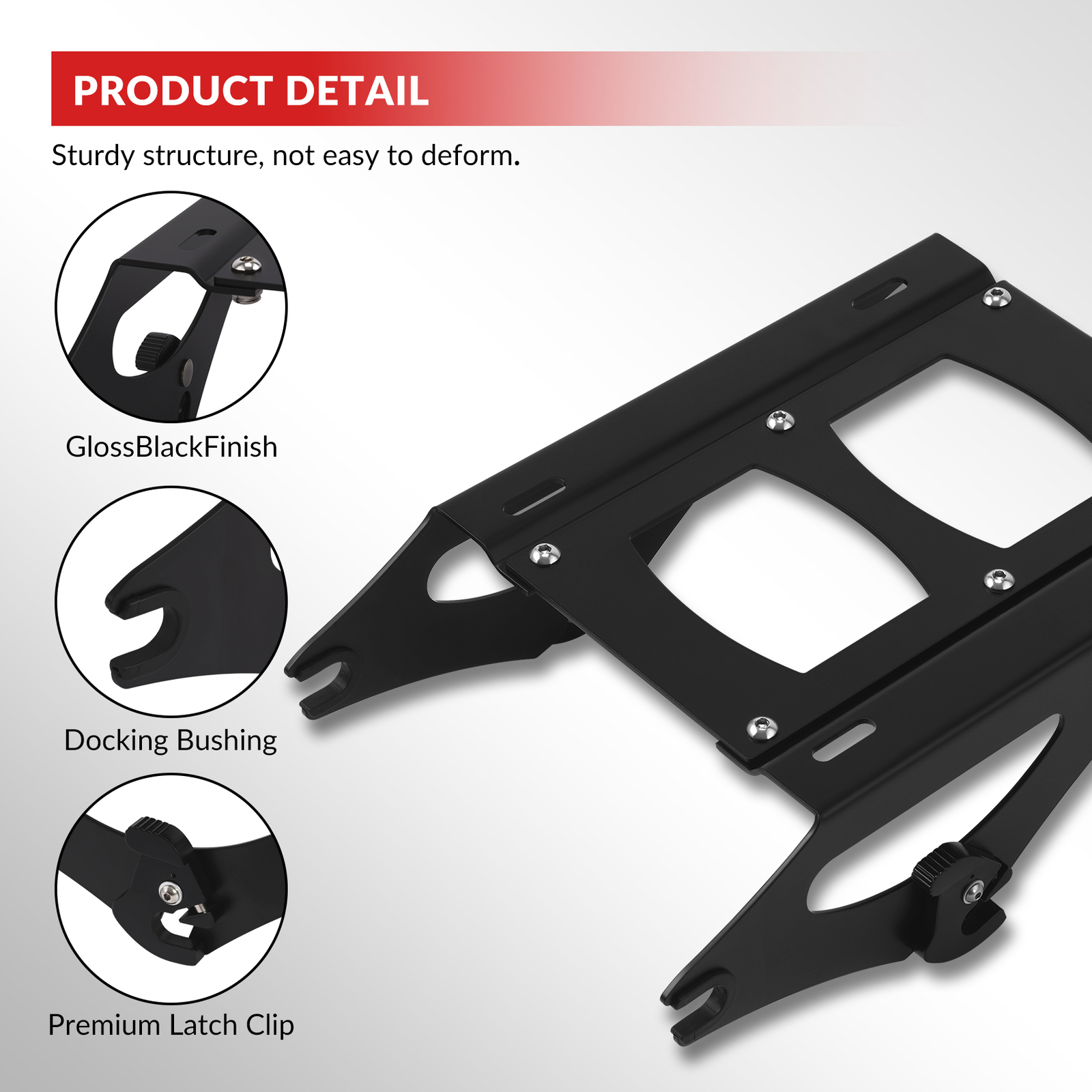 13.7“ King Trunk with Wrap Backrest Mount Rack Fit For Harley Touring '14-25