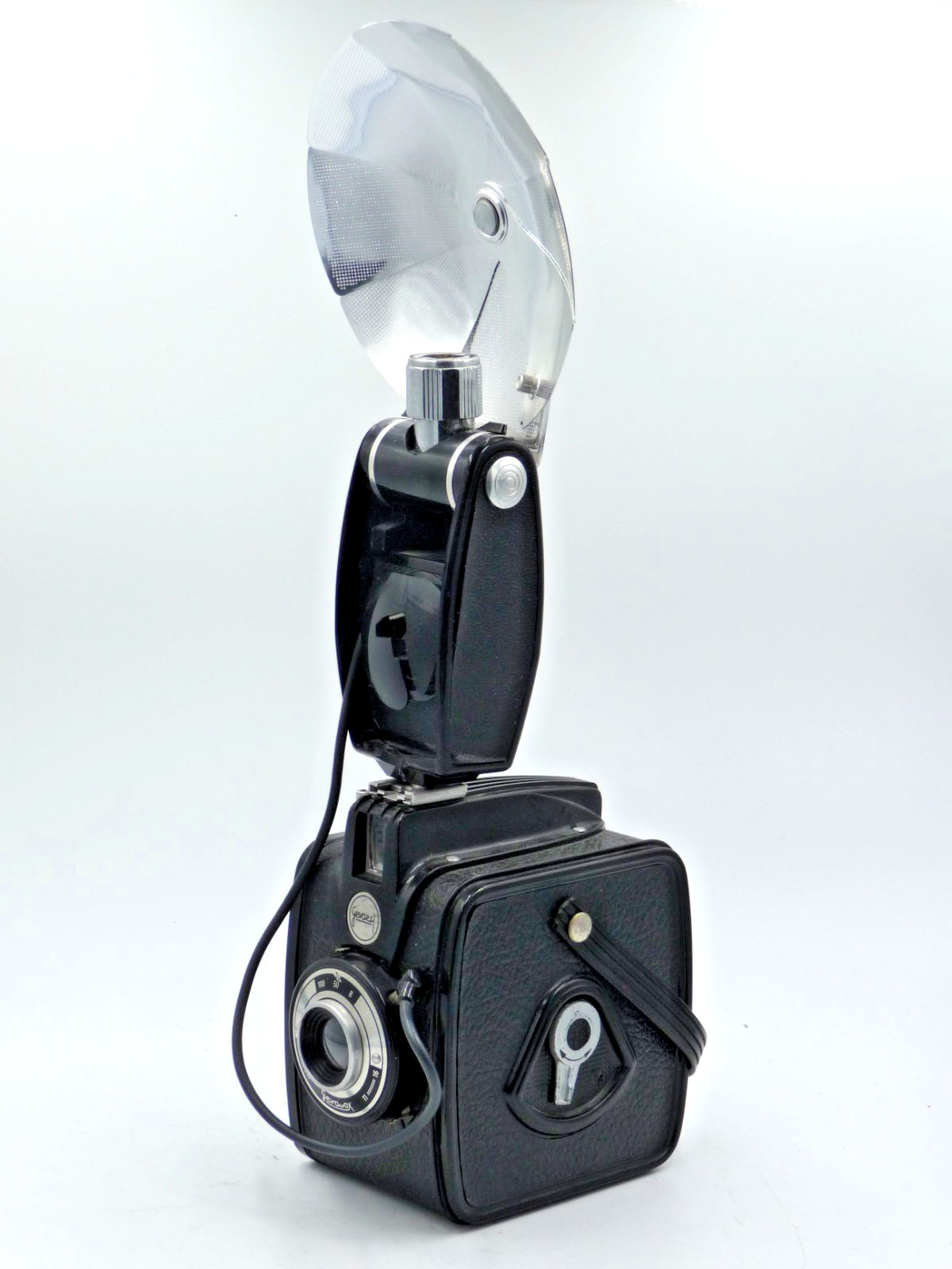 Gevaert Gevabox Art Deco box camera with Agfalux flash