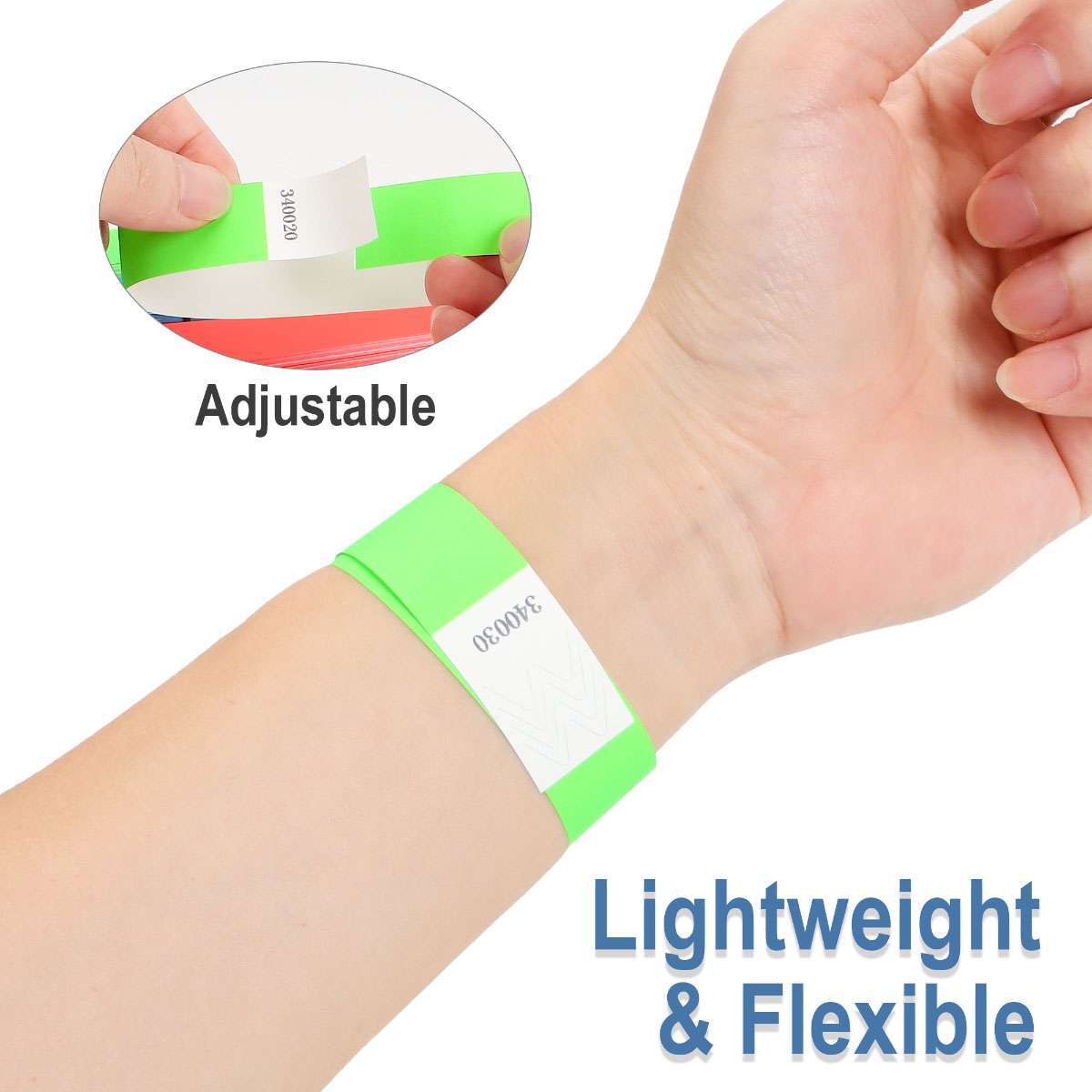 100Pcs Paper Wristbands for Events Neon Color Wrist Bands Concert Multicolor USA