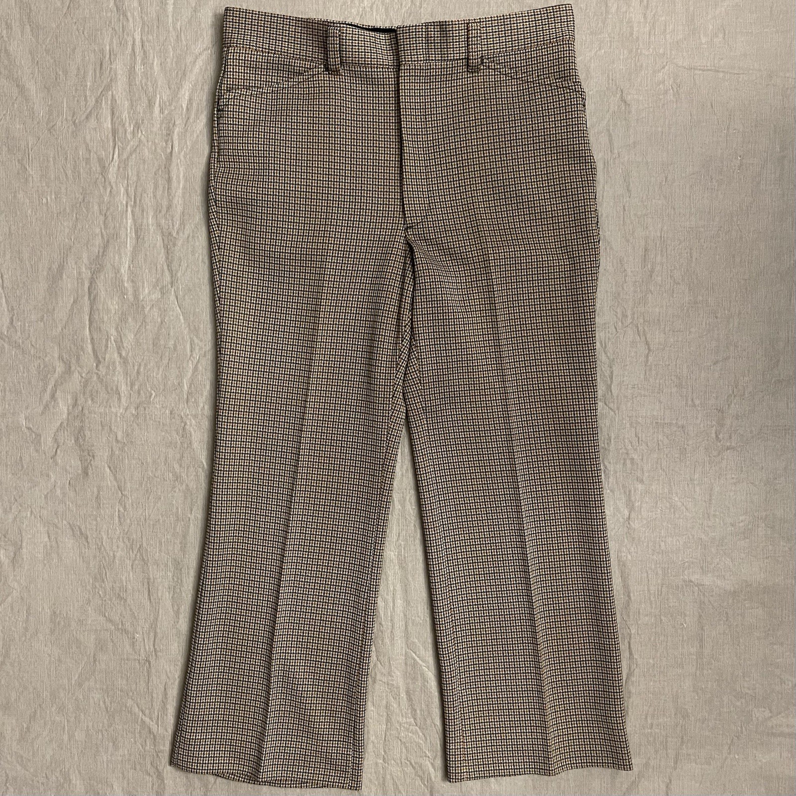 VTG 70s Farah Polyester Pants High Waist Wide Leg Retro Disco Mens Size 34x29