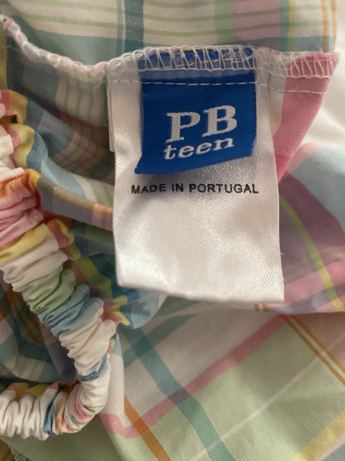 Pottery Barn Teen Plaid QUEEN Fitted Sheet TWIN XL Pink PB TEEN