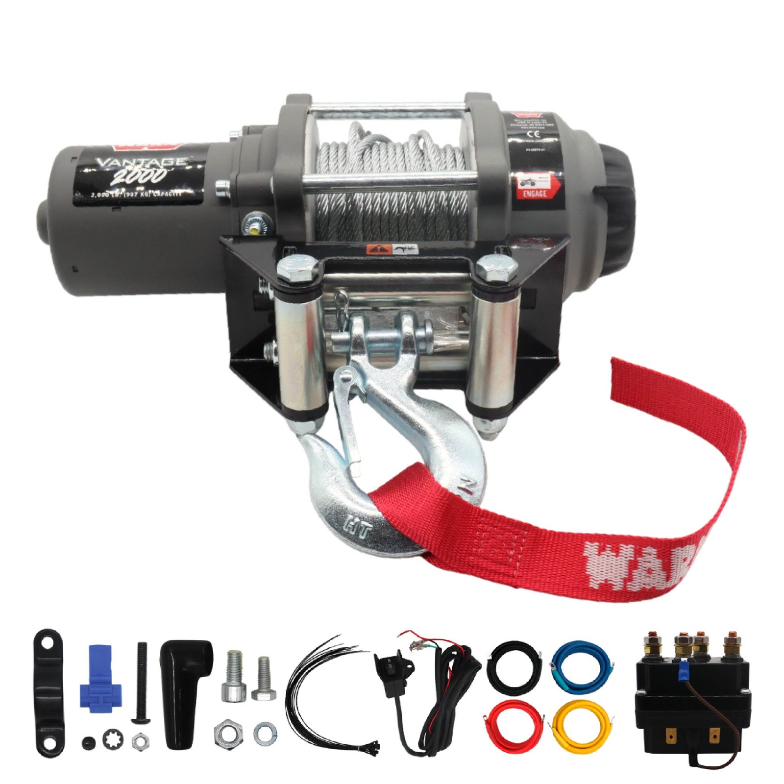 Warn Vantage 2000 Series 12 Volt DC Powered Electric ATV Winch  2000-Lb