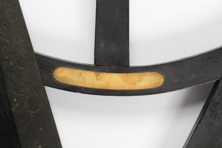 18th Century James Chapman Large 17" Marine Hadley's Quadrant Scroll Work on Arm