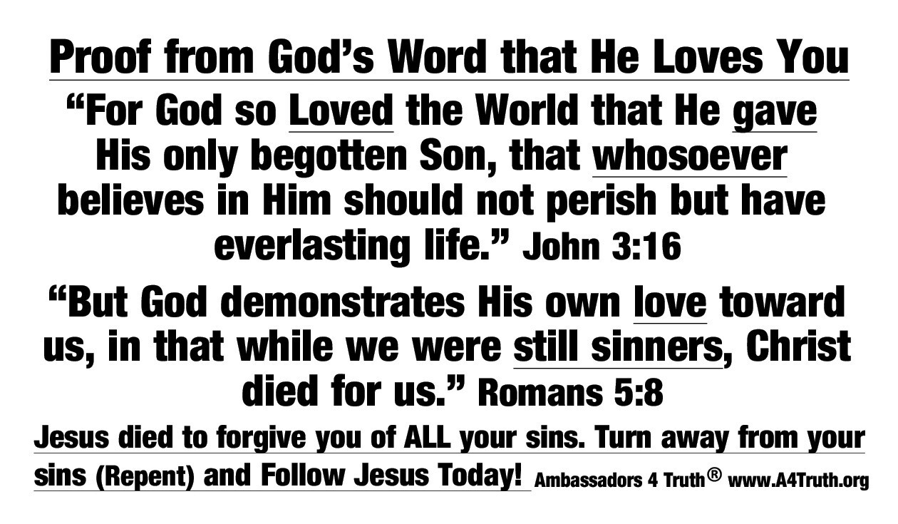 Jesus Loves You | Gospel Tracts | Bible Tracts | Business Card Size | Pack of 50