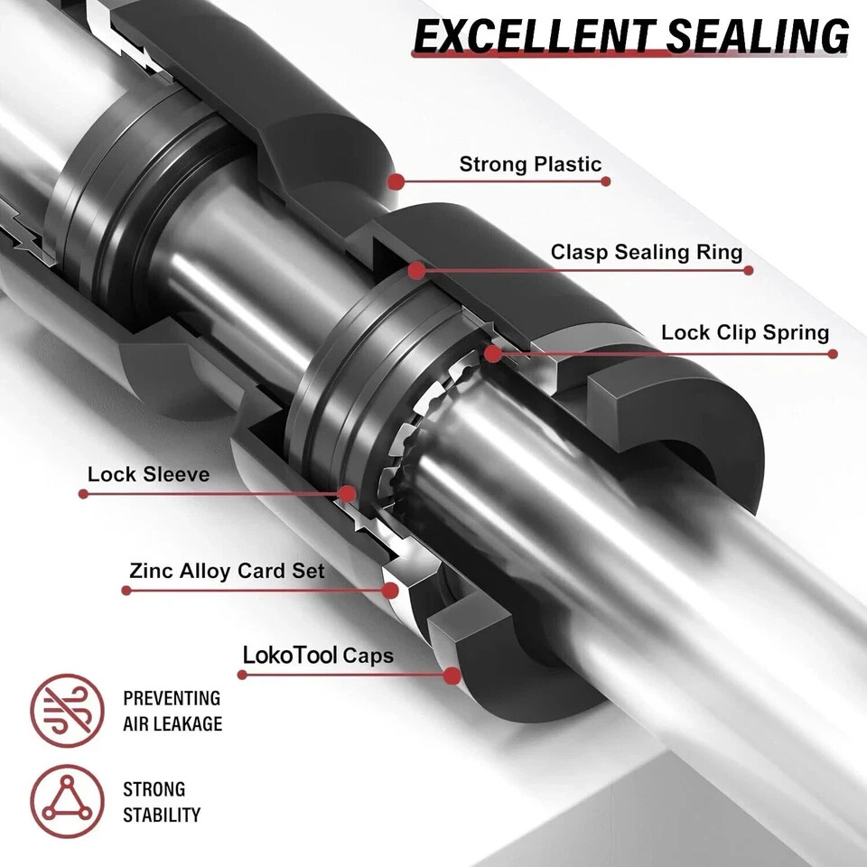 Air Line Tubing Kit 1/4'' OD 50ft Nylon Hose 1/4'' NPT Push to Connect Fittings