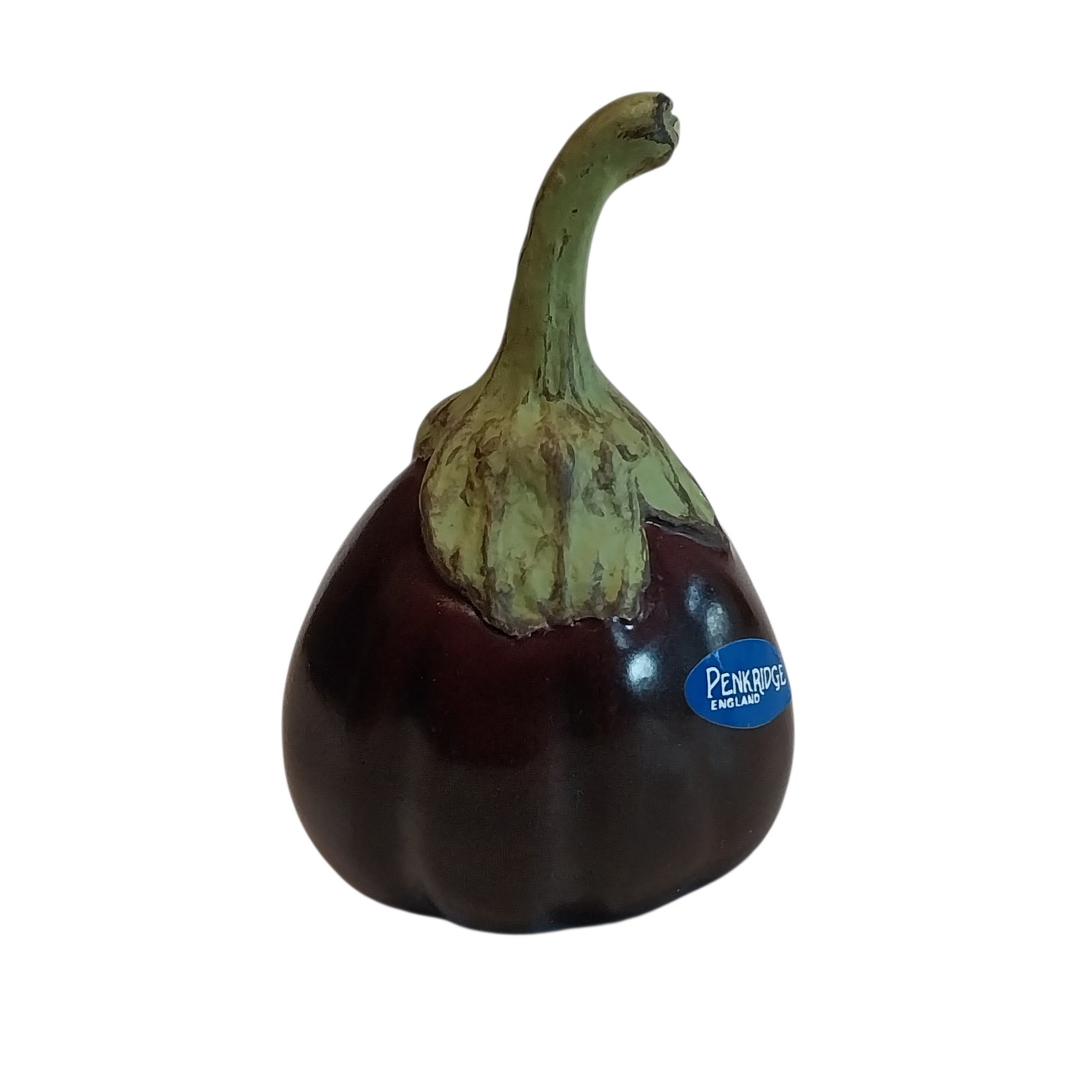 Penkridge Ceramics Trompe L'Oeil Vegetable EGGPLANT Sculpture Realistic 4"H NEW
