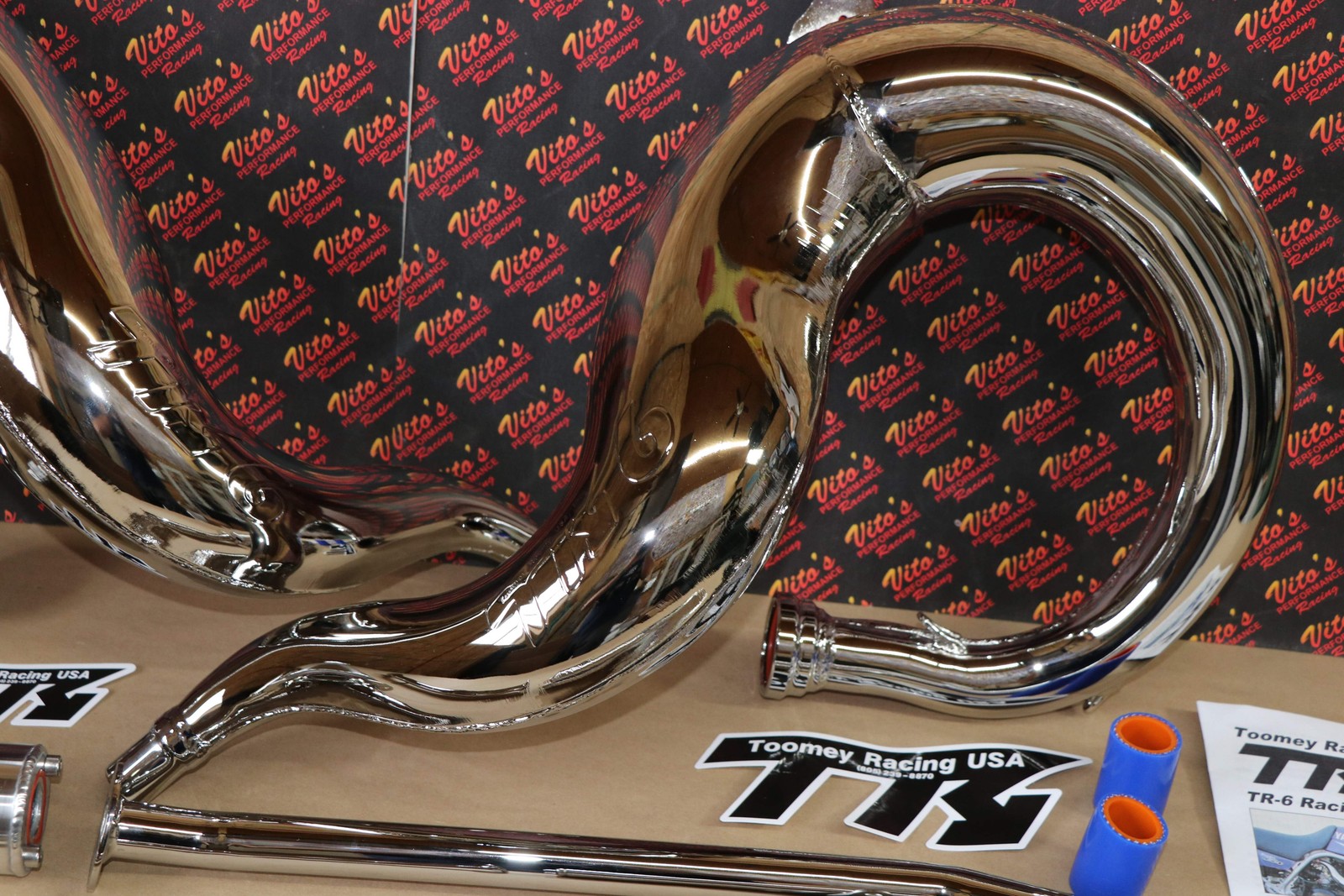 NEW Yamaha Banshee CHROME Toomey Racing T6 Pipes + T-6 silencers 1987-2006